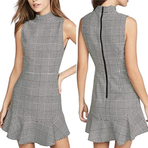 Alice + Olivia Dresses & Skirts - Alice & Olivia Classics Rapunzel Glen Mockneck Black White Wool Dress Size 8